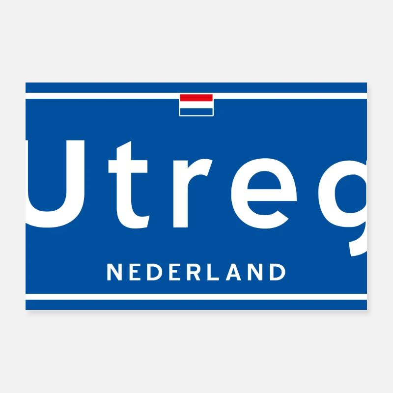 Ortsschild Utreg (Utrecht) Poster 30x20 cm