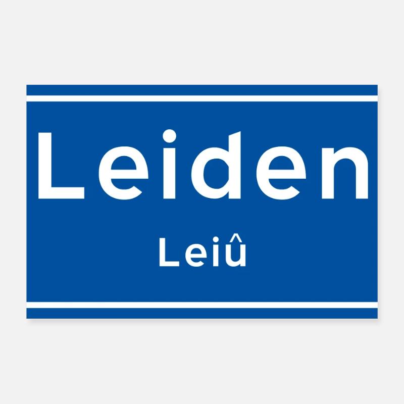 Leiden place name sign Poster 12" x 8" (30x20 cm)