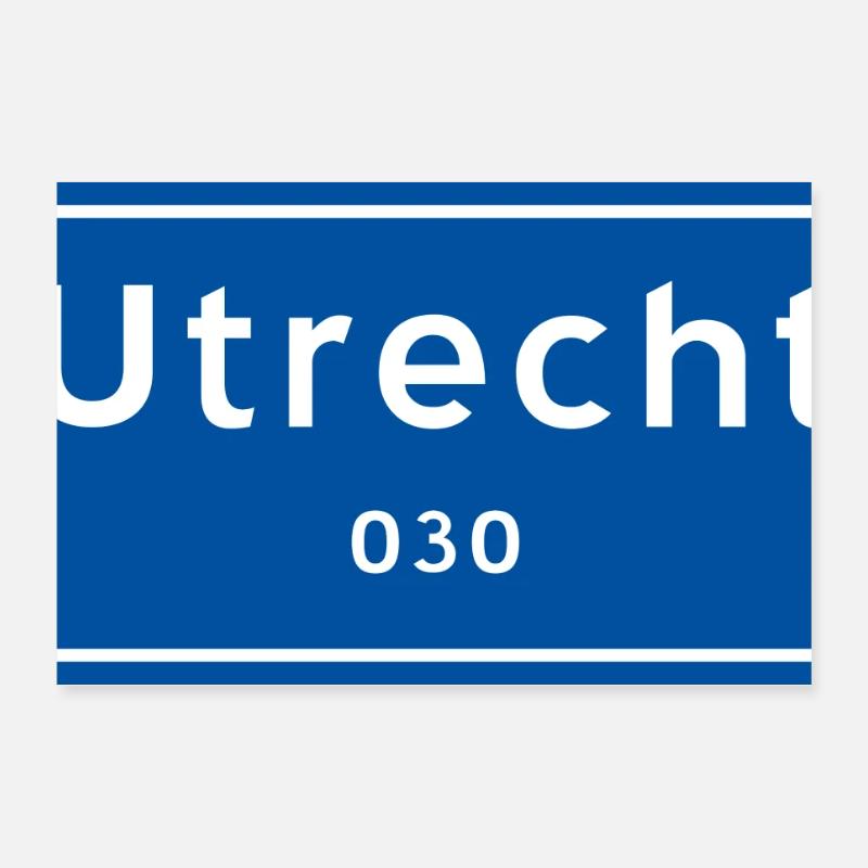 Utrecht 030 place name sign Poster 12" x 8" (30x20 cm)