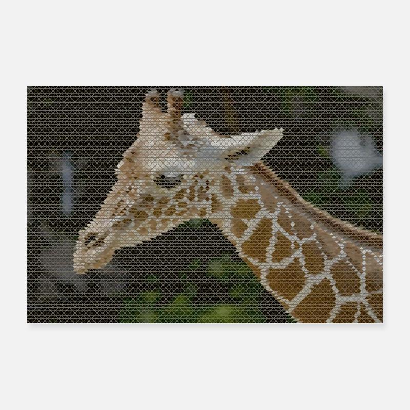 Giraffe with triangle pattern Poster 12" x 8" (30x20 cm)