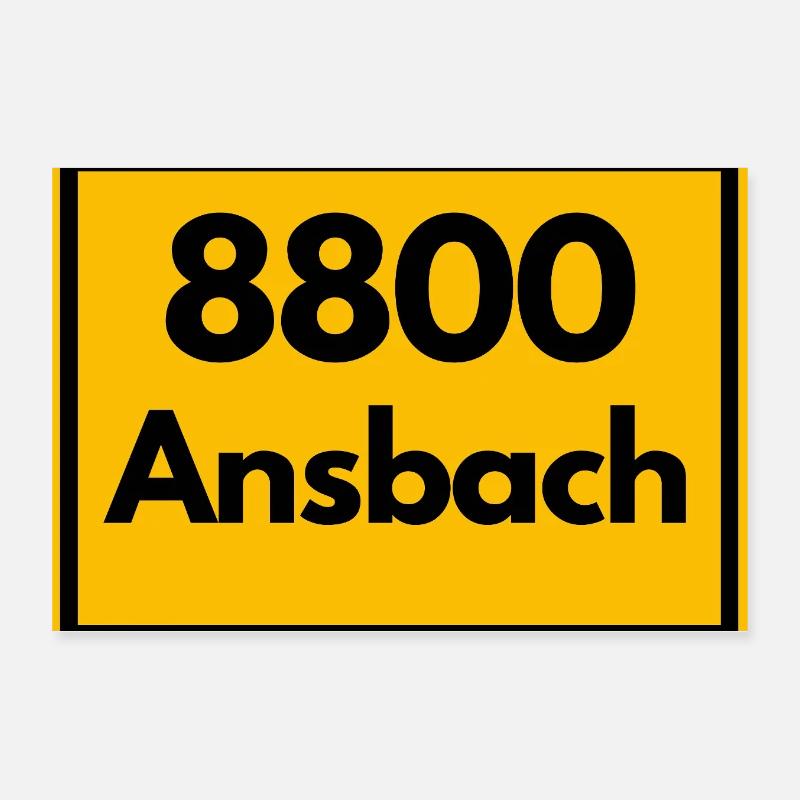 ANCIEN CODE POSTAL RETRO 8800 ANSBACH FRANKEN Poster 30 x 20 cm