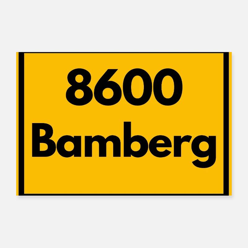 OLD POSTCODE POSTCODE RETRO 8600 BAMBERG FRANKEN Poster 12" x 8" (30x20 cm)