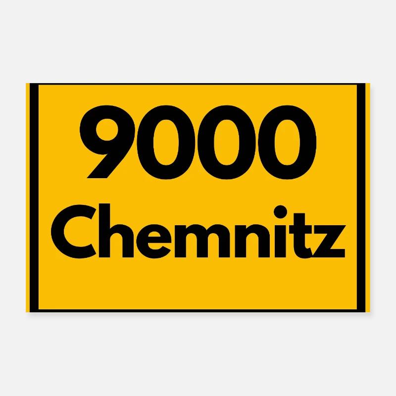 OLD POSTCODE POSTCODE RETRO 9000 CHEMNITZ GDR Poster 12" x 8" (30x20 cm)