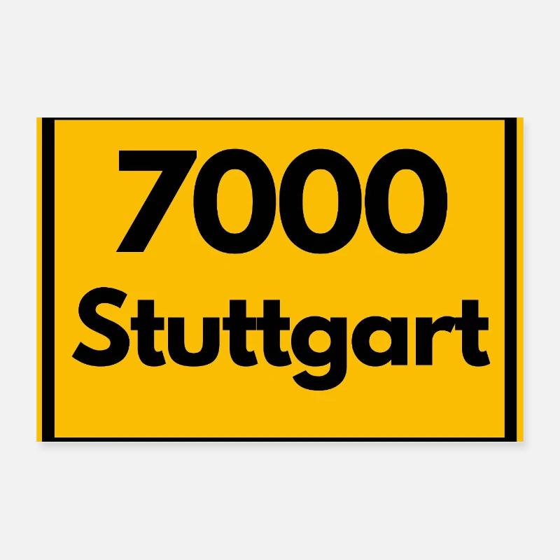 ANCIEN CODE POSTAL RÉTRO 7000 STUTTGART SCHWABE Poster 30 x 20 cm