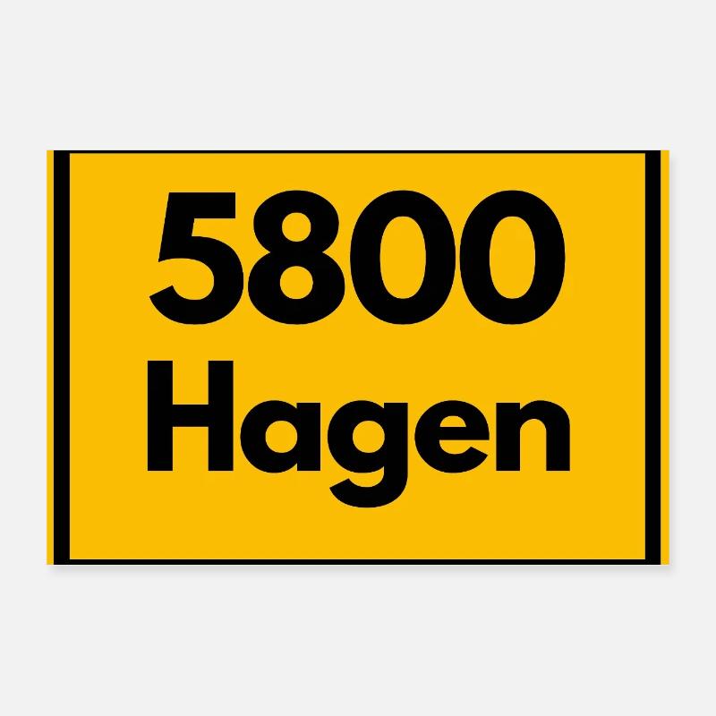 OLD POSTCODE POSTCODE RETRO 5800 HAGEN STOLZ Poster 12" x 8" (30x20 cm)