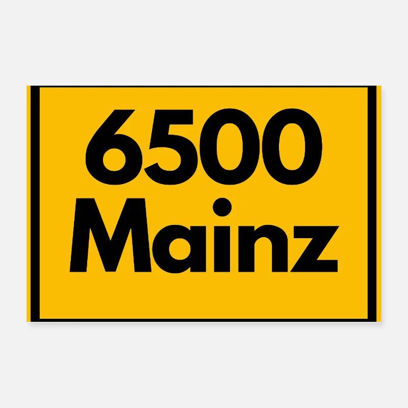 OLD POSTCODE POSTCODE RETRO 6500 MAINZ MEEENZ Poster 12" x 8" (30x20 cm)