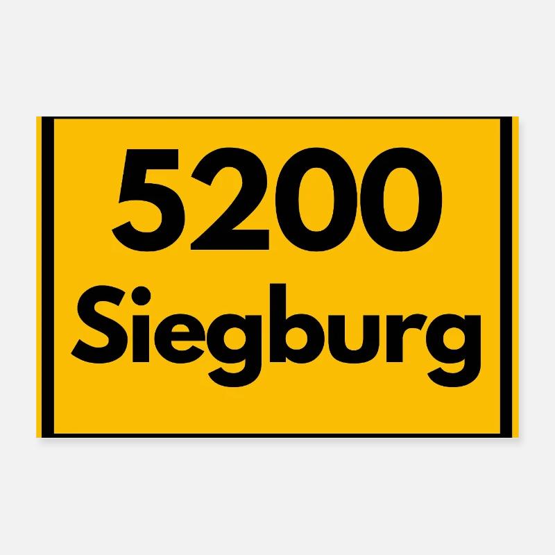 OLD POSTCODE POSTCODE RETRO SIEGBURG - RHEIN SIEG Poster 12" x 8" (30x20 cm)