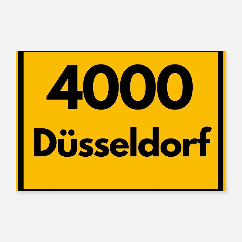 OLD POSTCODE POSTCODE RETRO 4000 DÜSSELDORF - OLD Poster 12" x 8" (30x20 cm)