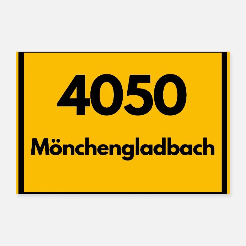 OLD POSTCODE POSTCODE 4050 MÖNCHENGLADBACH FUSSBAL Poster 12" x 8" (30x20 cm)