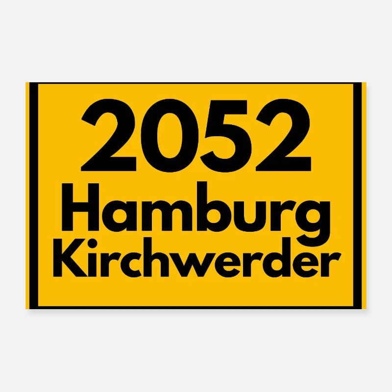 OLD POSTCODE POSTCODE 2053 HAMBURG KIRCHWERDER Poster 12" x 8" (30x20 cm)