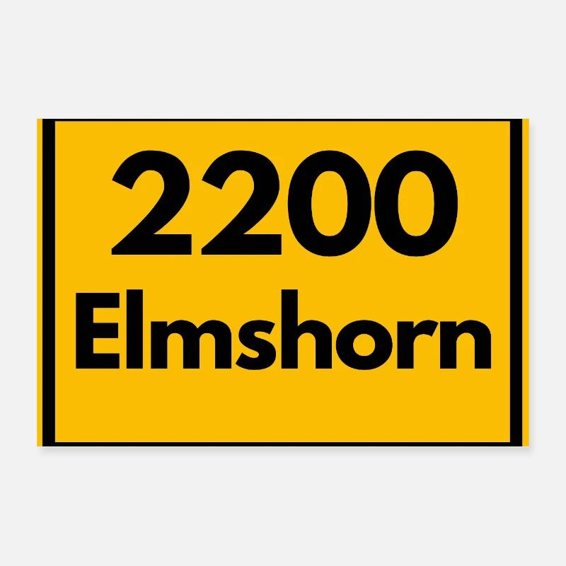 OLD POSTCODE POSTCODE RETRO 2200 ELMSHORN Poster 12" x 8" (30x20 cm)