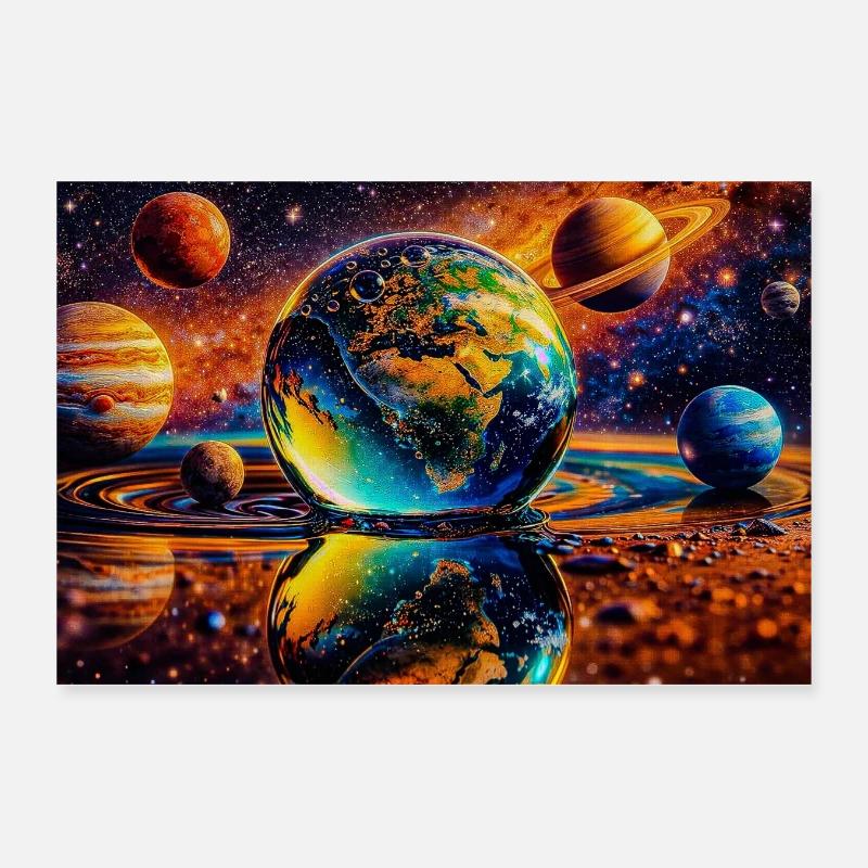 La Terre dans le miroir de l’espace Poster 30 x 20 cm