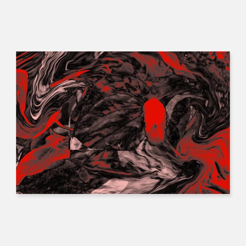 Red Marble Swirl Pattern Poster 12" x 8" (30x20 cm)