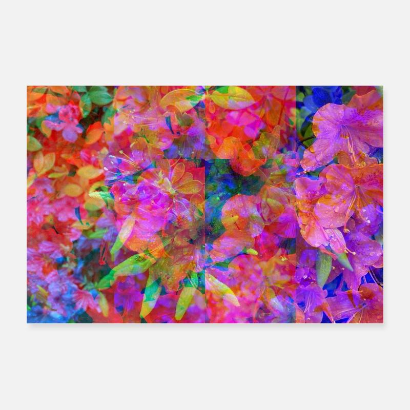 Farbexplosion Blüten-Collage Poster 30x20 cm