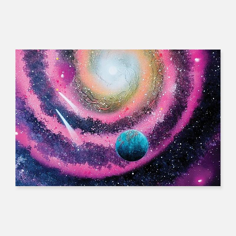Pink Galaxy Poster 12" x 8" (30x20 cm)