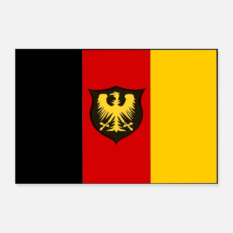 Adlerflagge SchwarzRotGold Shield Poster 30x20 cm