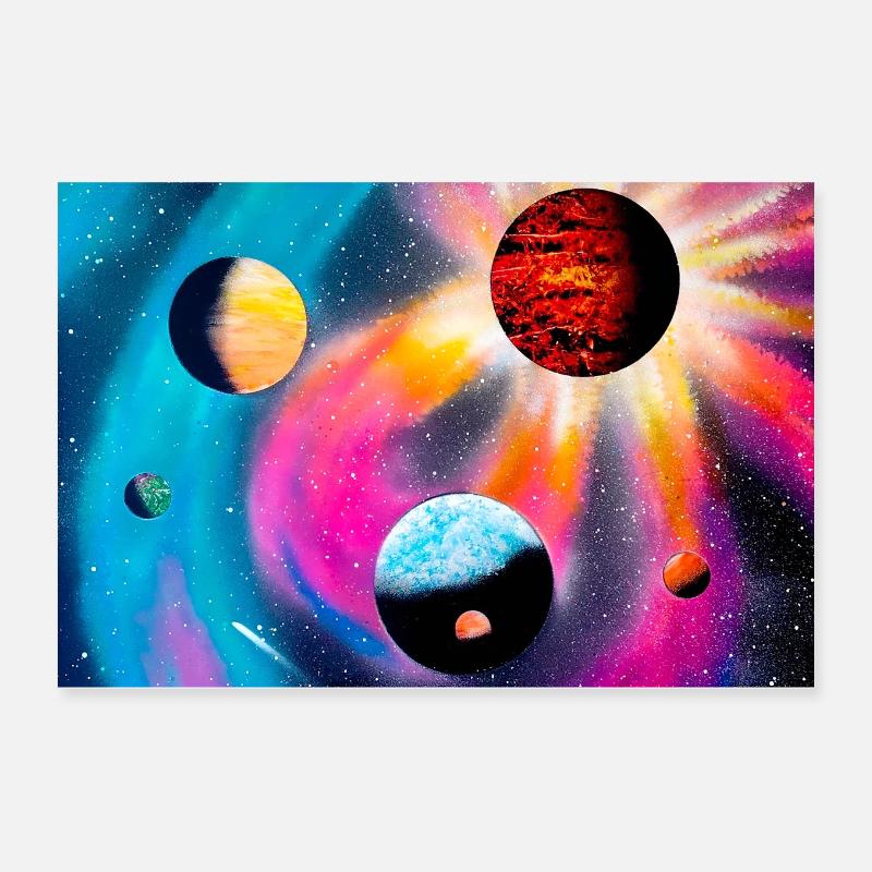 Colorful Galaxy Poster 12" x 8" (30x20 cm)