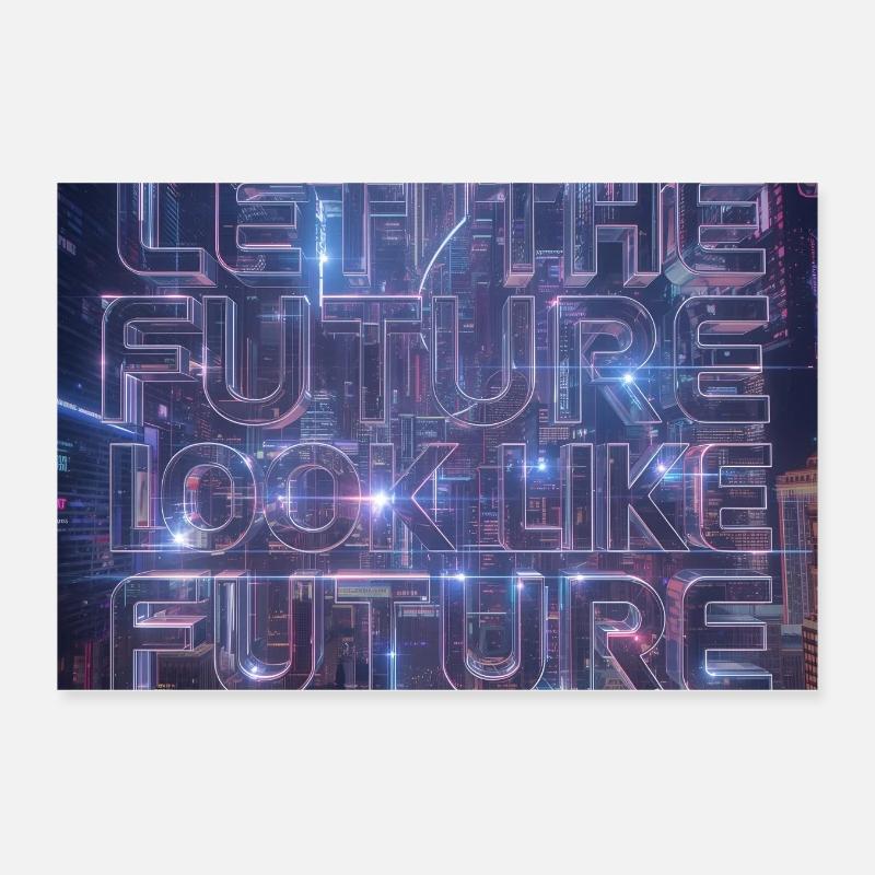 Typographie Neon Future Poster 30 x 20 cm