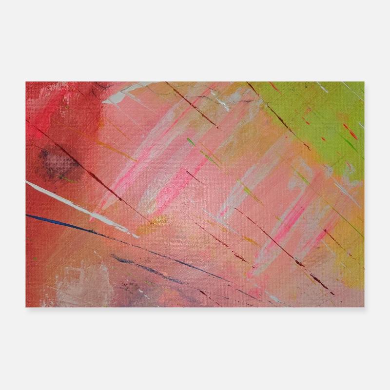 Neon Diagonal Stripe Abstract Poster 12" x 8" (30x20 cm)