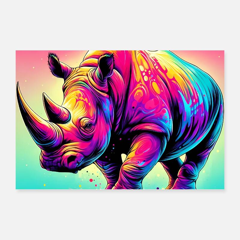 rhinocéros Poster 30 x 20 cm