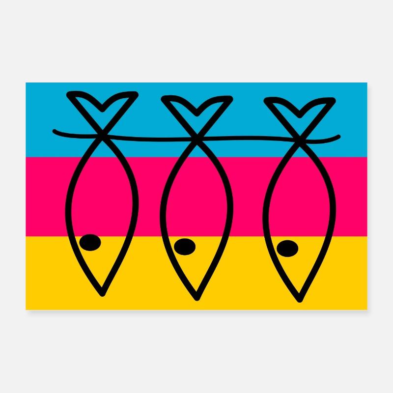 POISSON. SARDINE. POISSON D'AVRIL. MER. OCÉAN Poster 30 x 20 cm