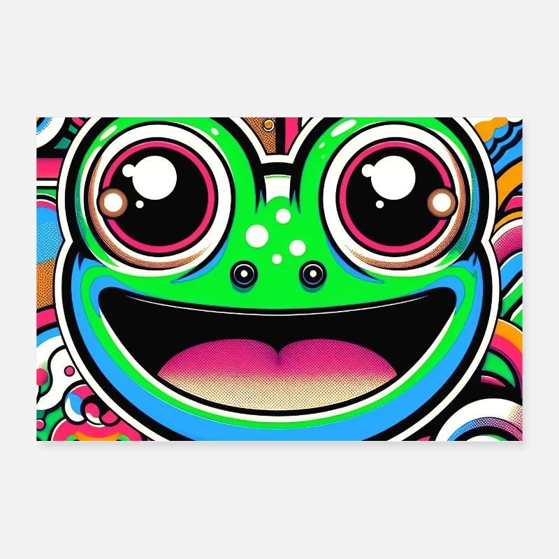 Frog Pop Art Poster 12" x 8" (30x20 cm)