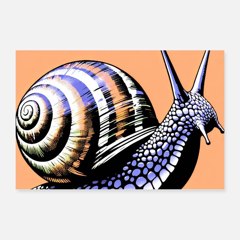 Snail Poster 12" x 8" (30x20 cm)