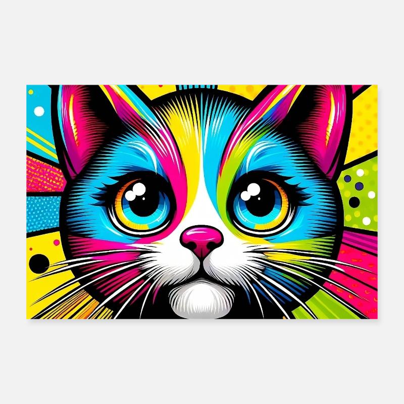 Chat Pop Art Poster 30 x 20 cm