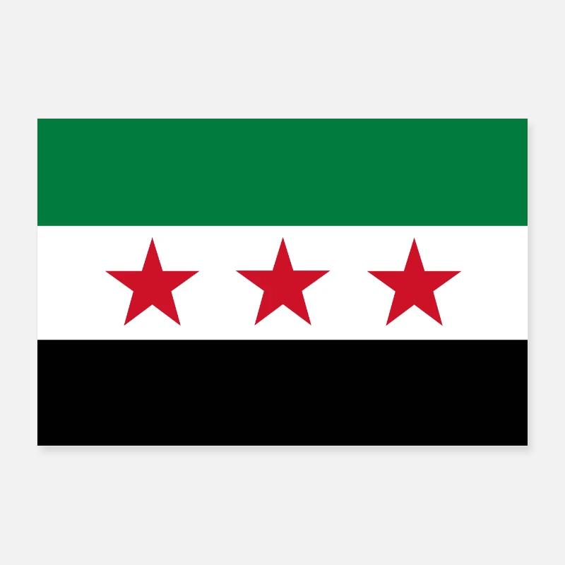 Drapeau étoile vert blanc noir Poster 30 x 20 cm