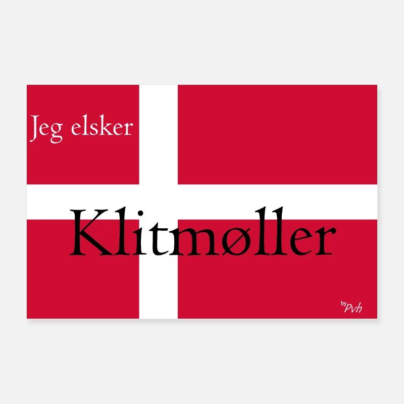 Drapeau danois de Klitmøller Poster 30 x 20 cm
