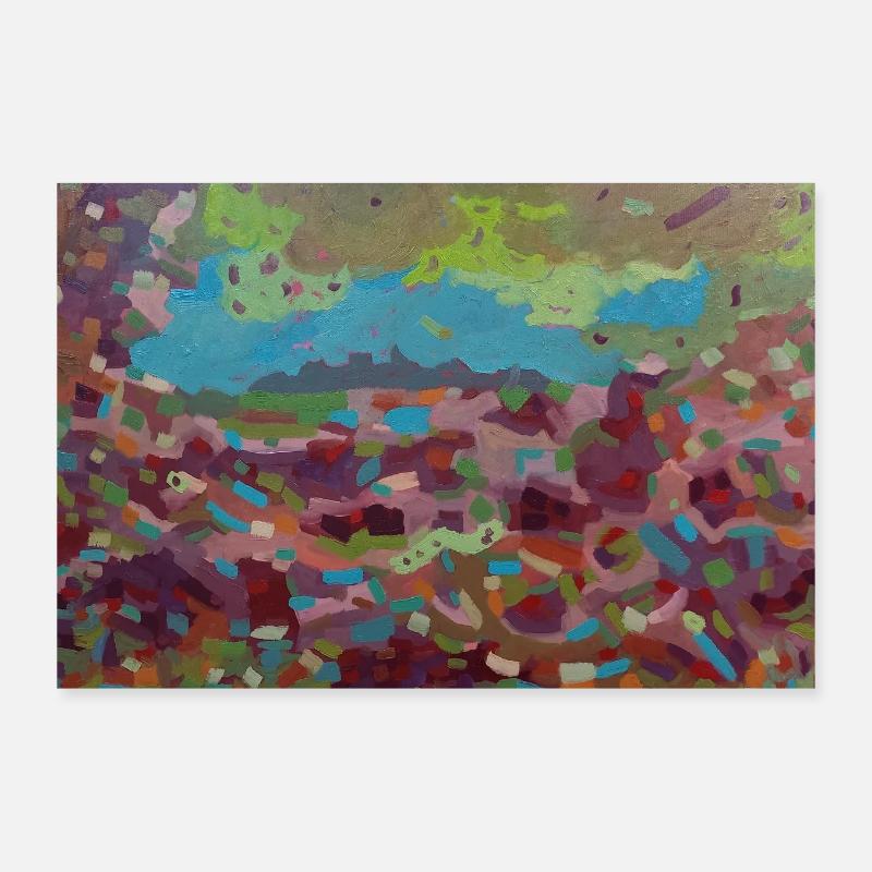 Buntglas-Chaos der Farben - Poster 30x20 cm - Weiß