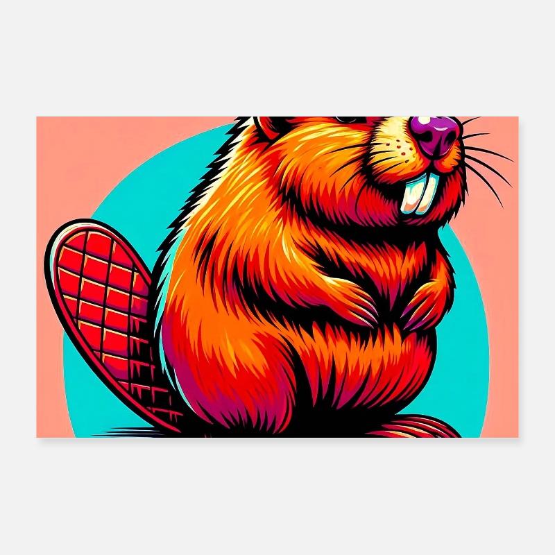 beaver Poster 12" x 8" (30x20 cm)