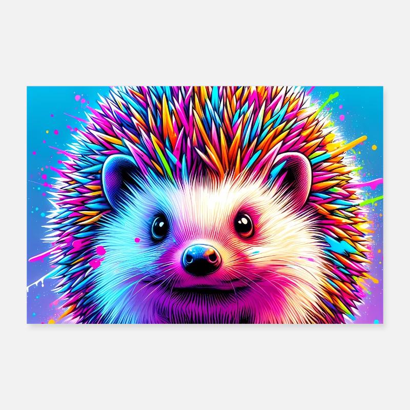 hedgehog Poster 12" x 8" (30x20 cm)