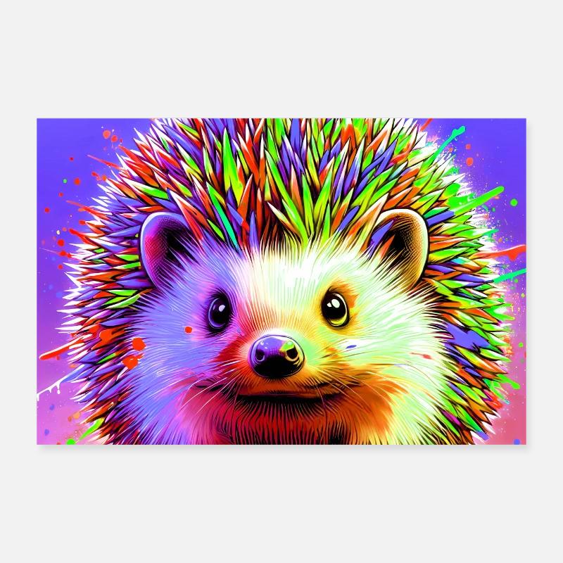 hedgehog Poster 12" x 8" (30x20 cm)
