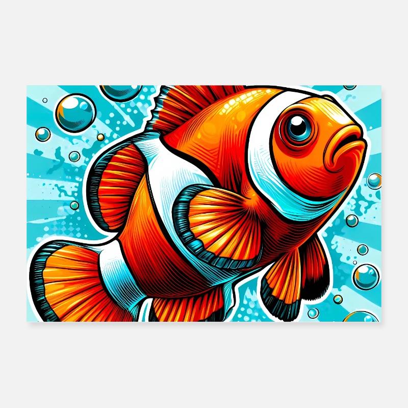 Poisson-clown Poster 30 x 20 cm