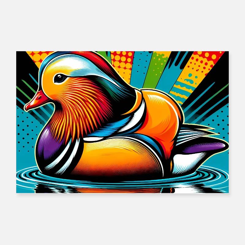 Mandarin duck Poster 12" x 8" (30x20 cm)