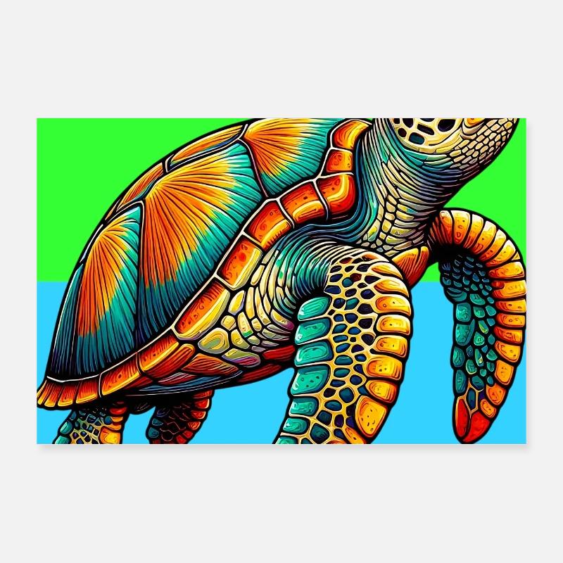 turtle Poster 12" x 8" (30x20 cm)