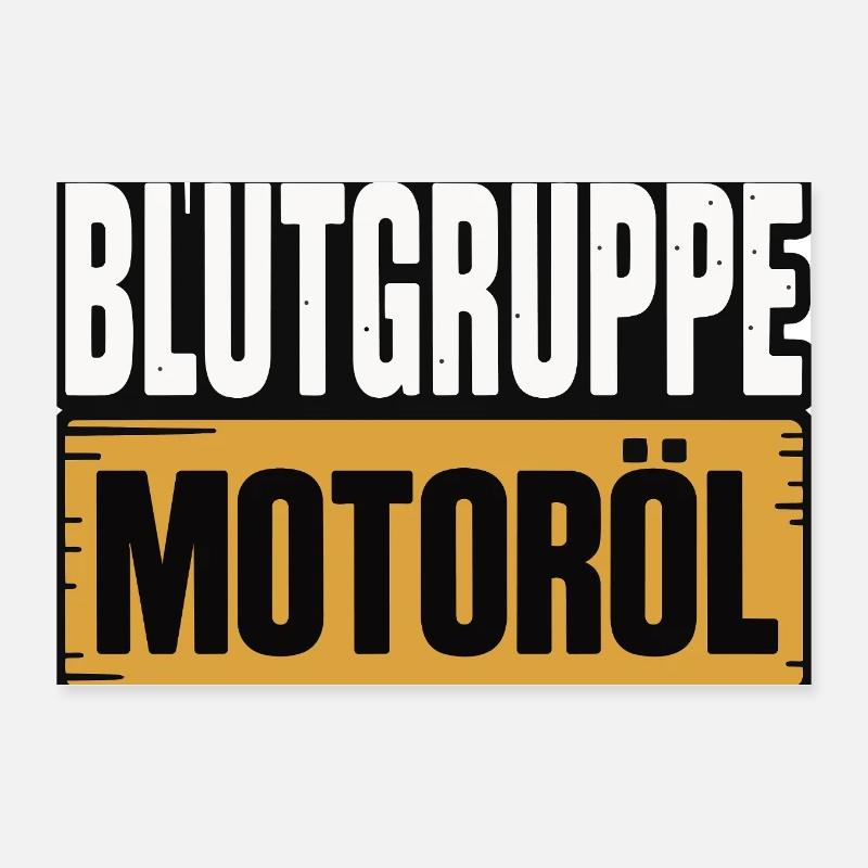 Blood Type Engine Oil Screwdriver Design Poster 12" x 8" (30x20 cm)