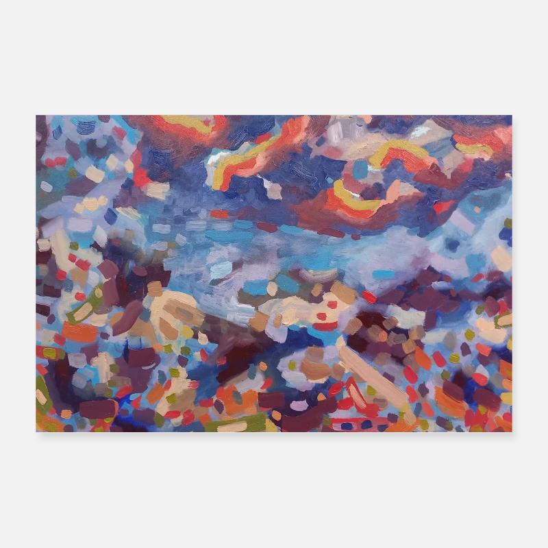 Bunte Mosaikabstraktion Poster 30x20 cm