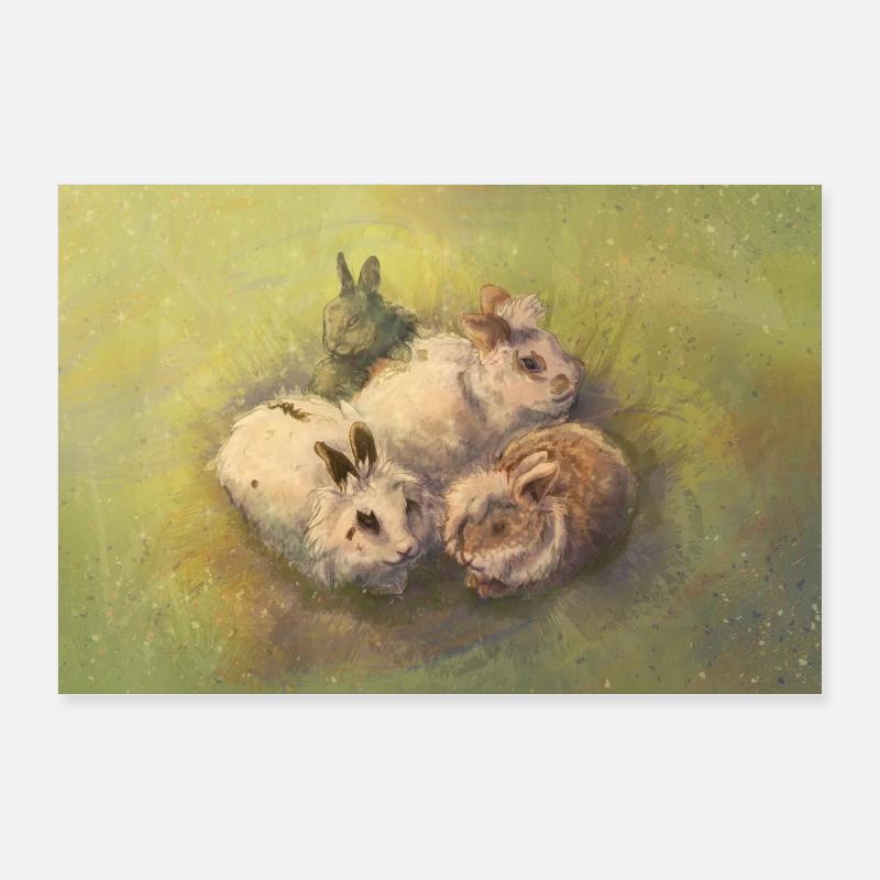 Rabbit Pack Poster 12" x 8" (30x20 cm)