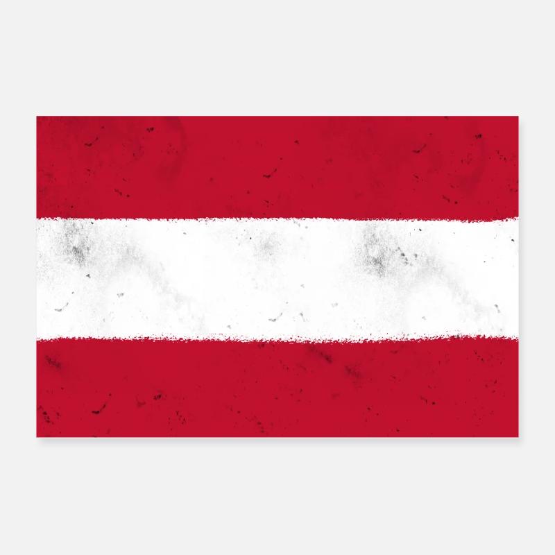 Le drapeau de l’Autriche – un symbole national classique Poster 30 x 20 cm