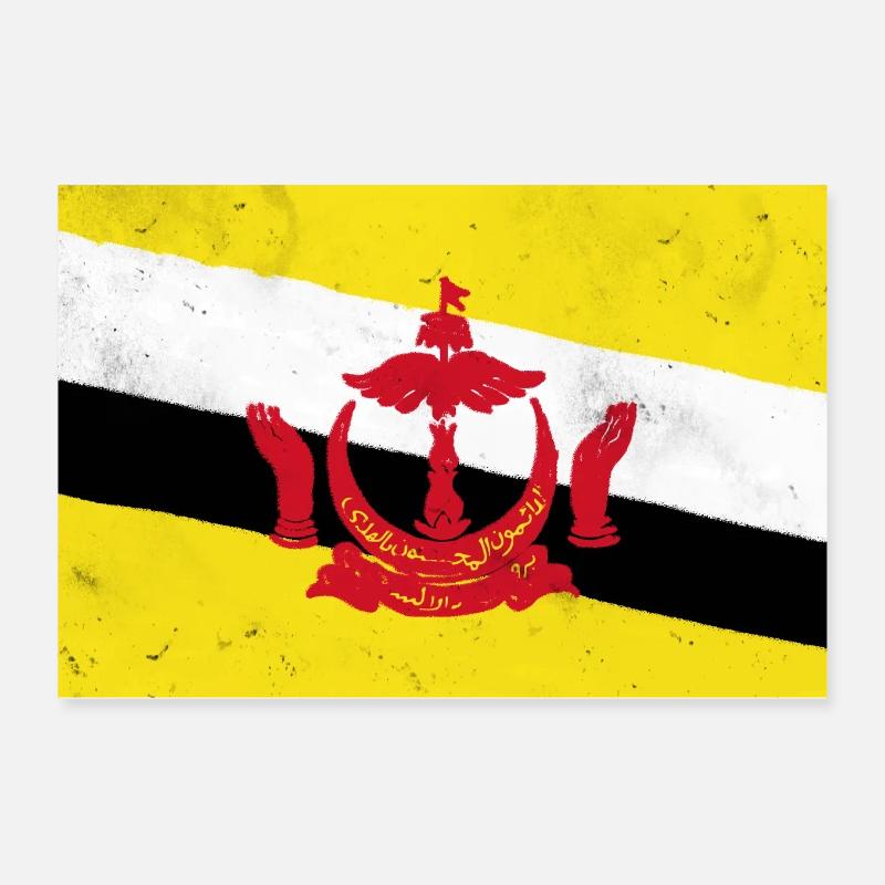 Drapeau du Brunei Poster 30 x 20 cm