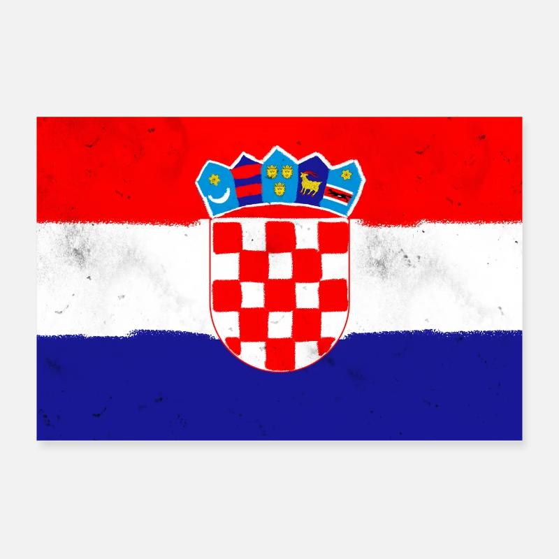 Flagge von Kroatien Poster 30x20 cm