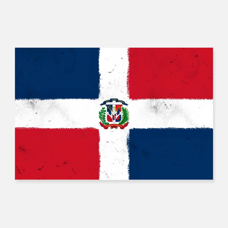 Drapeau de la République dominicaine – Tropical Pride Poster 30 x 20 cm
