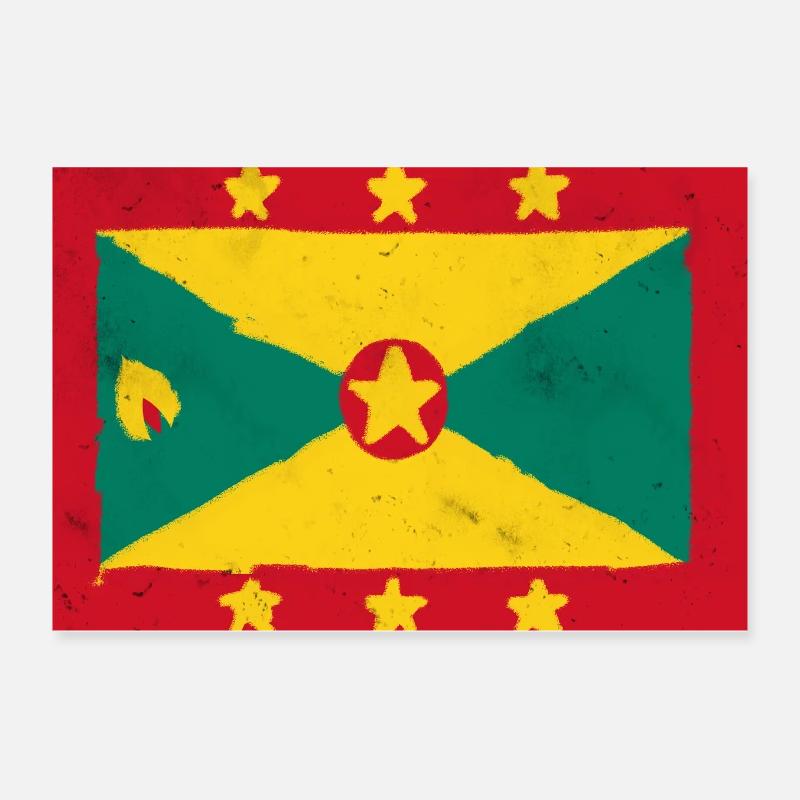 Drapeau de Grenade – Île colorée Poster 30 x 20 cm