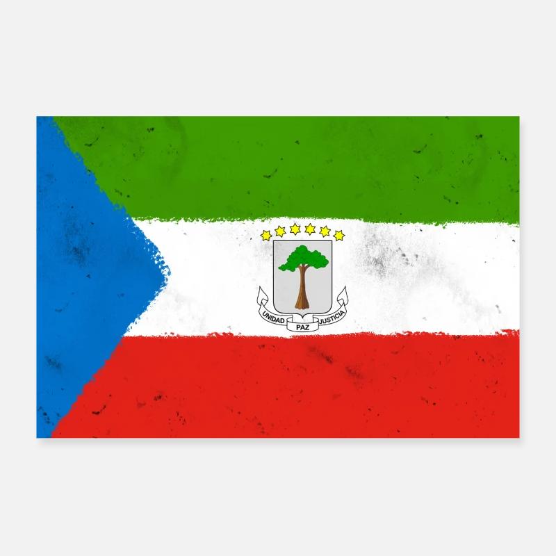 Drapeau de la Guinée équatoriale Poster 30 x 20 cm