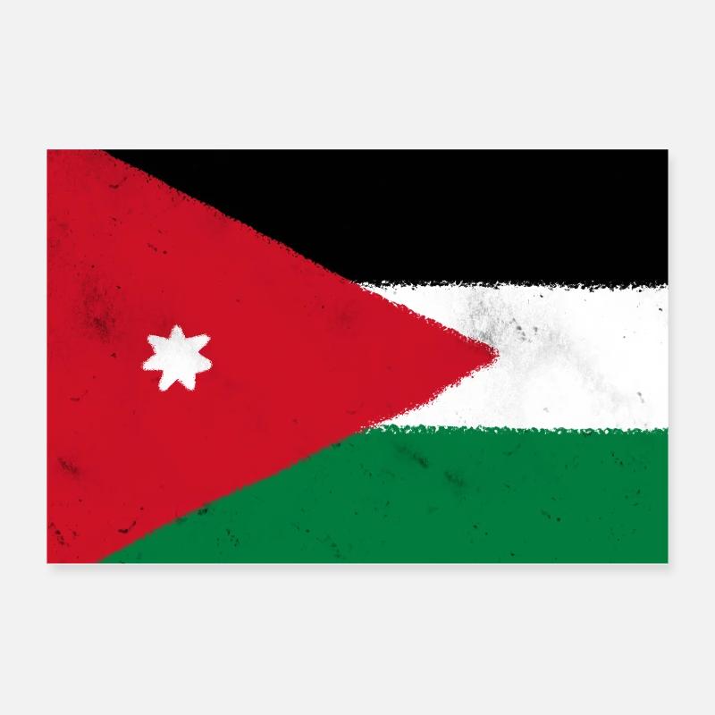 Drapeau de la Jordanie Poster 30 x 20 cm