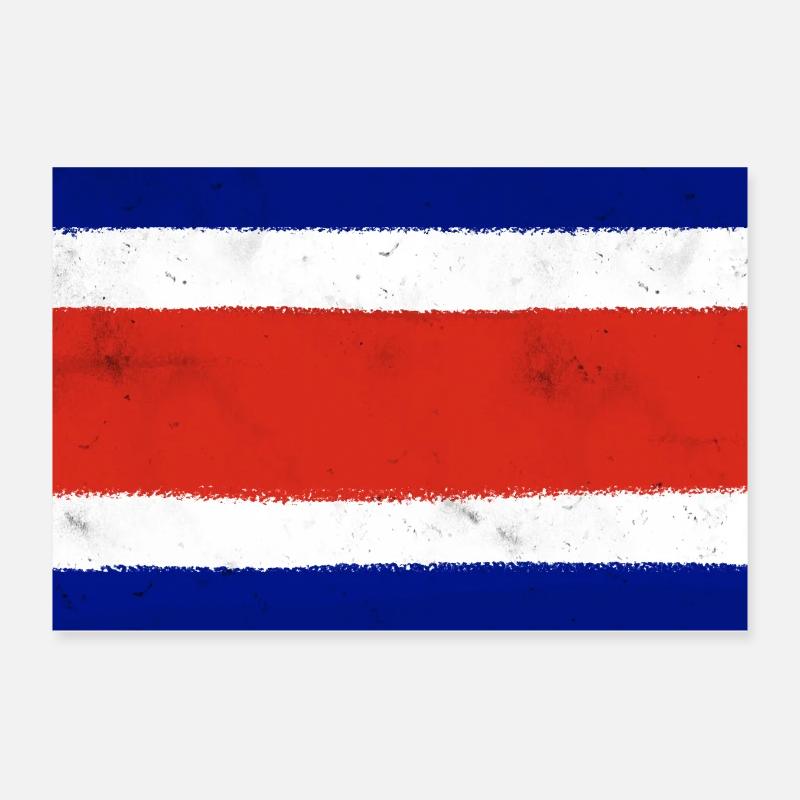 Drapeau du Costa Rica Poster 30 x 20 cm
