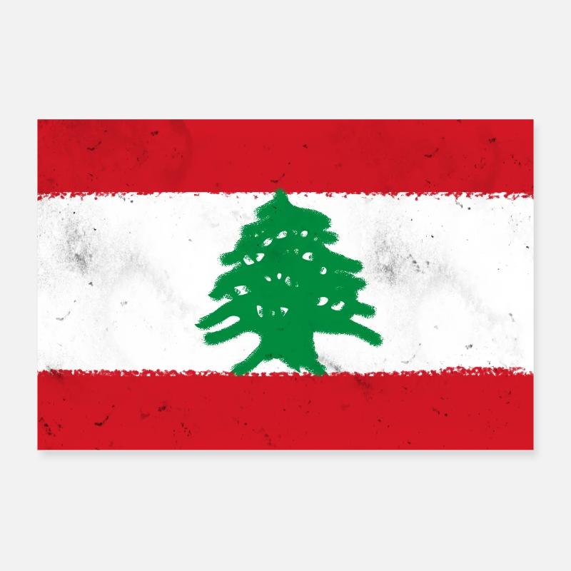 Flagge des Libanon Poster 30x20 cm