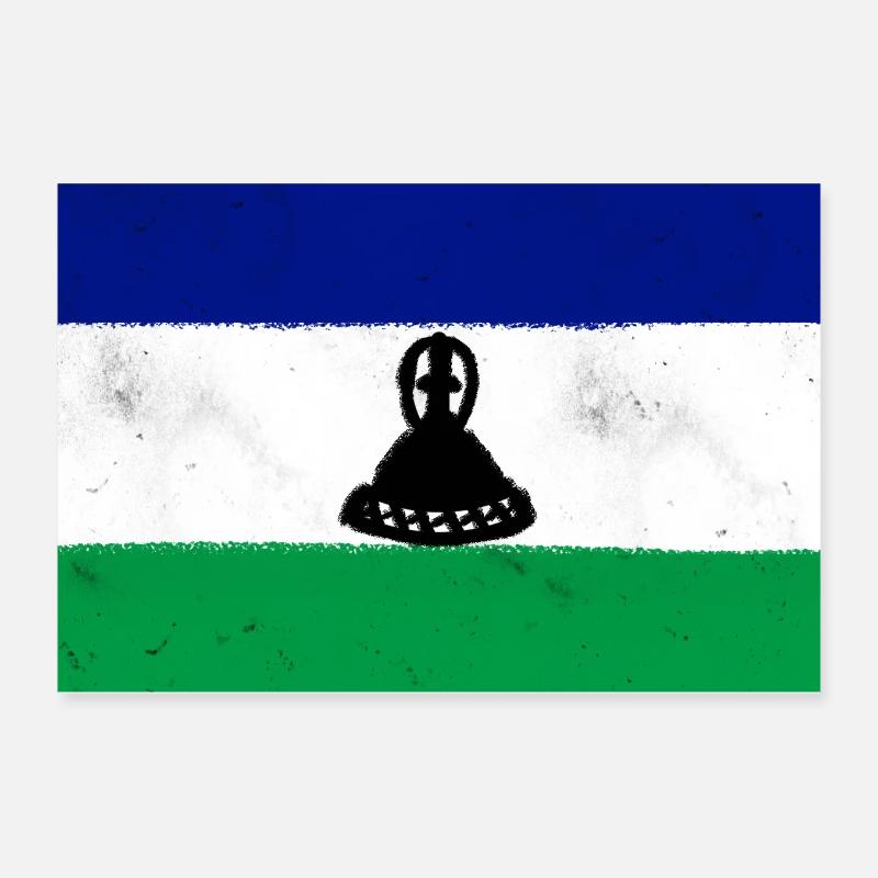 Drapeau du Lesotho Poster 30 x 20 cm